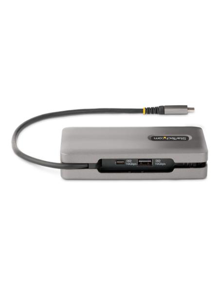 StarTech.com Adaptador Multipuertos USB-C - HDMI/DP 4K a 60Hz - Hub Ladrón USB de 3 Puertos - Power Delivery de Paso de 100W - G