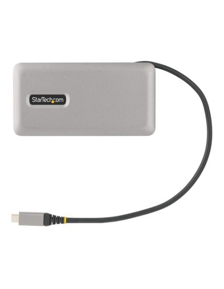 StarTech.com Adaptador Multipuertos USB-C - HDMI/DP 4K a 60Hz - Hub Ladrón USB de 3 Puertos - Power Delivery de Paso de 100W - G