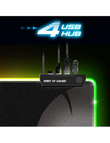 Spirit of Gamer Darkskull Hub RGB - XXXL Alfombrilla de ratón para juegos Negro