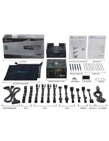 Seasonic PRIME Fanless TX unidad de fuente de alimentación 700 W 20+4 pin ATX ATX Negro
