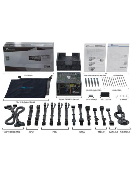 Seasonic PRIME Fanless TX unidad de fuente de alimentación 700 W 20+4 pin ATX ATX Negro