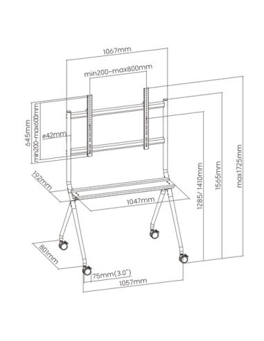 Ewent EW1542 soporte para pantalla de señalización 2,18 m (86") Negro