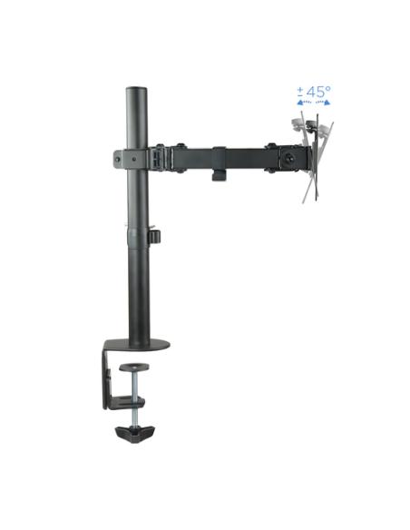 TooQ Soporte de Mesa Giratorio e Inclinable para 2 Pantallas (Monitor / TV Plasma / LCD / LED) 13” – 32”, de Dos Brazos, Negro