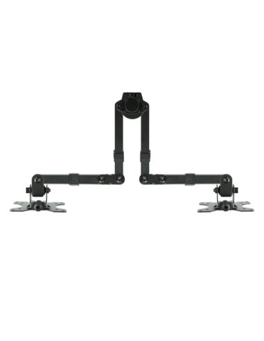 TooQ Soporte de Mesa Giratorio e Inclinable para 2 Pantallas (Monitor / TV Plasma / LCD / LED) 13” – 32”, de Dos Brazos, Negro