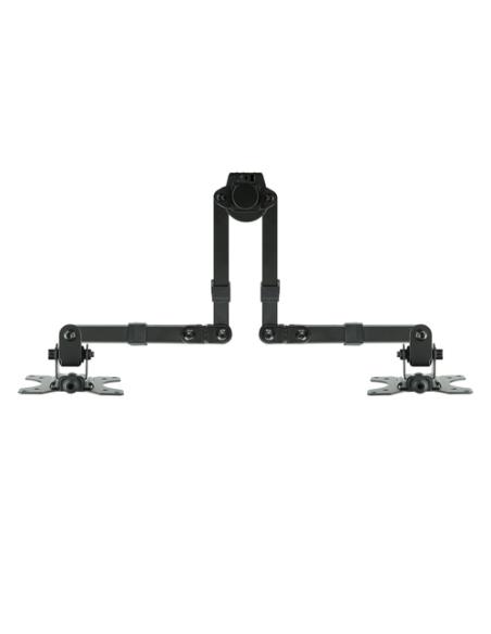 TooQ Soporte de Mesa Giratorio e Inclinable para 2 Pantallas (Monitor / TV Plasma / LCD / LED) 13” – 32”, de Dos Brazos, Negro