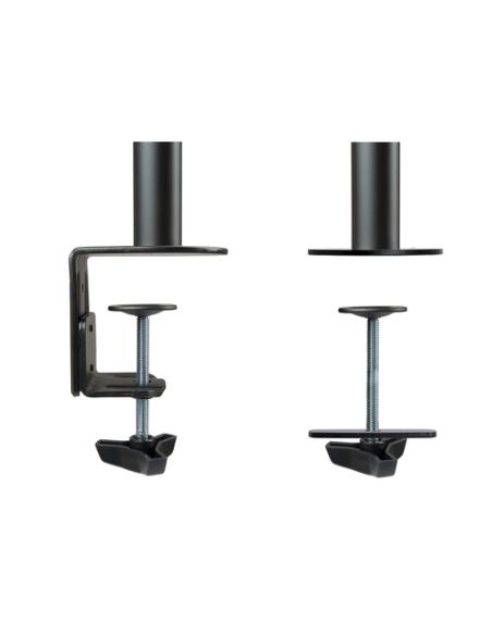 TooQ Soporte de Mesa Giratorio e Inclinable para 2 Pantallas (Monitor / TV Plasma / LCD / LED) 13” – 32”, de Dos Brazos, Negro