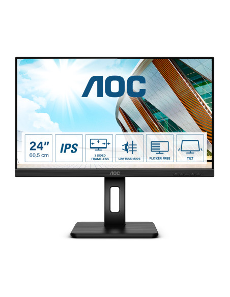 AOC P2 Q24P2Q pantalla para PC 60,5 cm (23.8") 2560 x 1440 Pixeles Quad HD LED Negro