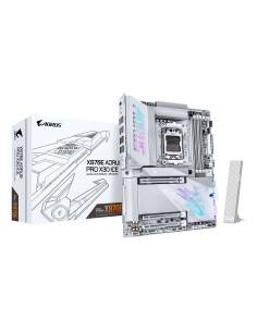 GIGABYTE X870E AORUS PRO X3D ICE Placa Base – Compatible con procesadores AMD Ryzen 9000, VRM digital de 18+2+2 fases, hasta