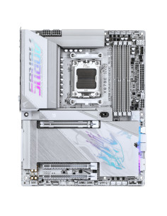 GIGABYTE X870E AORUS PRO X3D ICE Placa Base – Compatible con procesadores AMD Ryzen 9000, VRM digital de 18+2+2 fases, hasta 2
