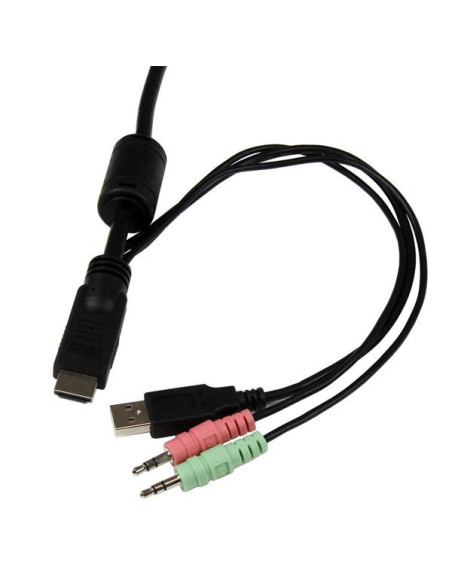StarTech.com Conmutador Switch KVM 2 puertos HDMI USB Audio con Cables Integrados - 1080p
