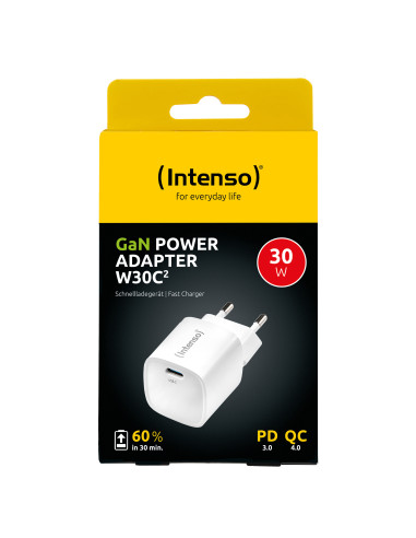 Intenso W30C² GaN Universal Blanco Corriente alterna Carga rápida Interior