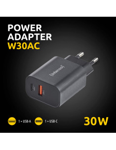 Intenso 7803010 adaptador e inversor de corriente Interior 30 W Negro 2