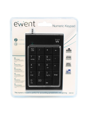 Ewent EW3102 teclado numérico PC servidor USB Negro