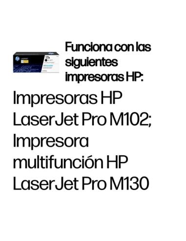 HP Cartucho de tóner Original LaserJet 17A negro