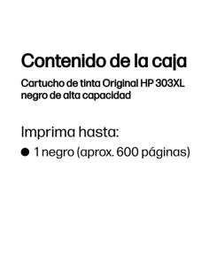 HP Cartucho de tinta Original 303XL negro de alta capacidad