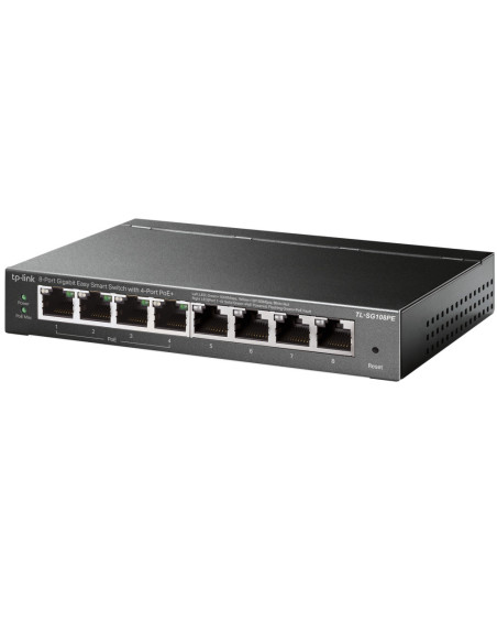 TP-Link TL-SG108PE switch Gestionado L2 Gigabit Ethernet (10 100 1000) Energía sobre Ethernet (PoE) Negro