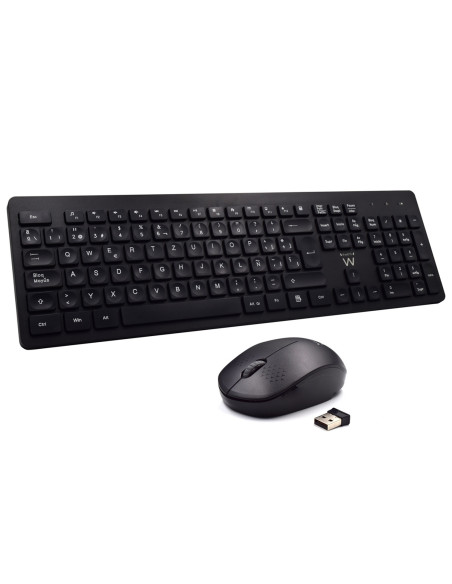Ewent EW3256 teclado Ratón incluido Universal RF inalámbrico QWERTY Español Negro