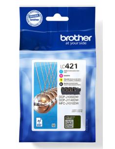 Brother LC421VALDR cartucho de tinta 4 pieza(s) Original Negro, Cian, Magenta, Amarillo