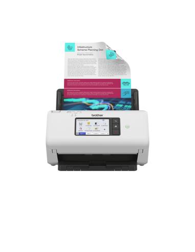 Brother ADS-4700W escaner ADF + escáner alimentado por hojas 600 x 600 DPI A4 Negro, Blanco