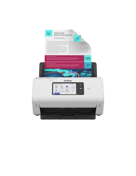 Brother ADS-4700W escaner ADF + escáner alimentado por hojas 600 x 600 DPI A4 Negro, Blanco