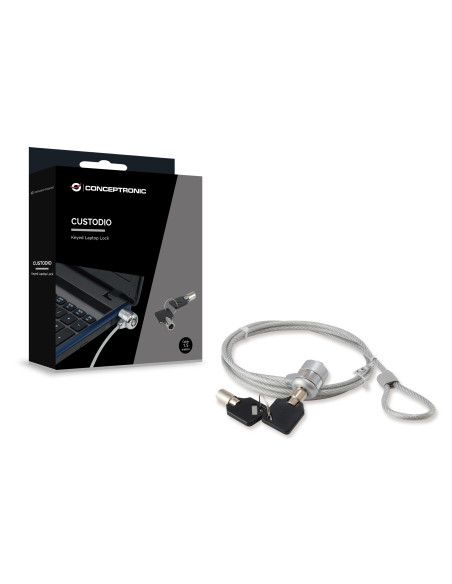 Conceptronic CNBSLOCK15 cable antirrobo Plata 1,5 m