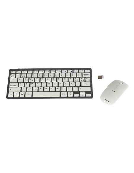 Tacens LEVIS COMBO, Pack de Teclado y Ratón Inalámbrico Blanco, Wireless 2.4G, Ratón Ambidiestro,Teclado Qwerty Español