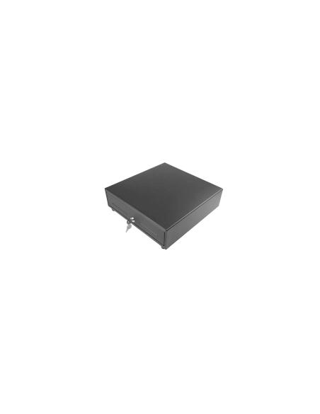 Cajón portamonedas Mustek CP-410N, 410 * 415 mm, RJ12 (Microswitch) color negro.