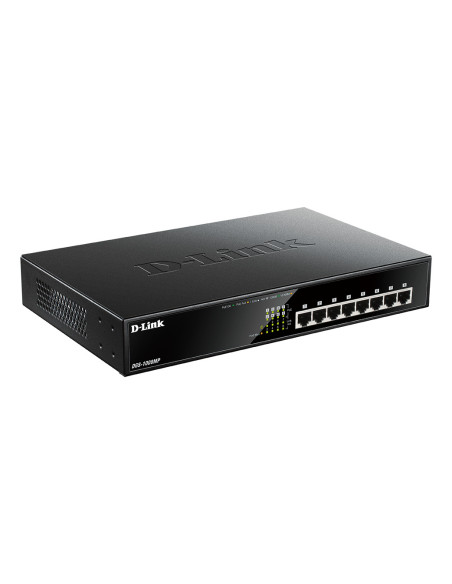 D-Link DGS-1008MP switch No administrado Gigabit Ethernet (10 100 1000) Energía sobre Ethernet (PoE) 1U Negro