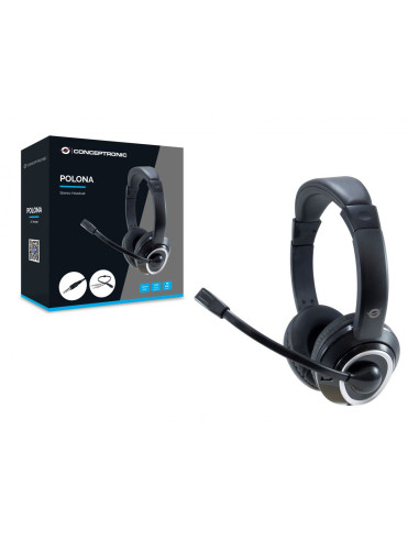 Conceptronic POLONA02BA auricular y casco Auriculares Alámbrico Diadema Juego Negro