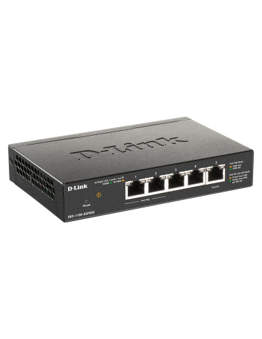 D-Link DGS-1100-05PDV2 switch Gestionado Gigabit Ethernet (10 100 1000) Energía sobre Ethernet (PoE) Negro
