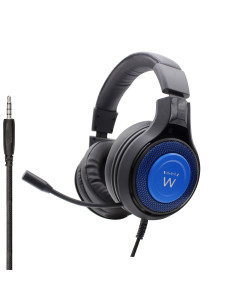Ewent PL3322 auricular y casco Auriculares Alámbrico Banda para cuello Juego Negro, Azul 2