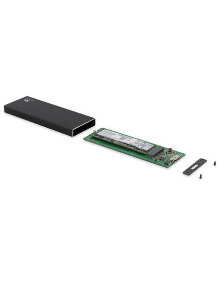 Ewent EW7023 caja para disco duro externo Caja externa para unidad de estado sólido (SSD) Negro M.2