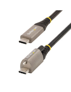 StarTech.com Cable de 50cm USB-C con Tornillo Superior de Fijación -10Gbps - Cable Tipo C USB 3.2 Gen 2 - con Carga por Entrega
