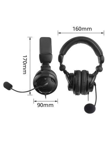 Ewent EW3564 auricular y casco Auriculares Alámbrico Diadema Llamadas Música Negro