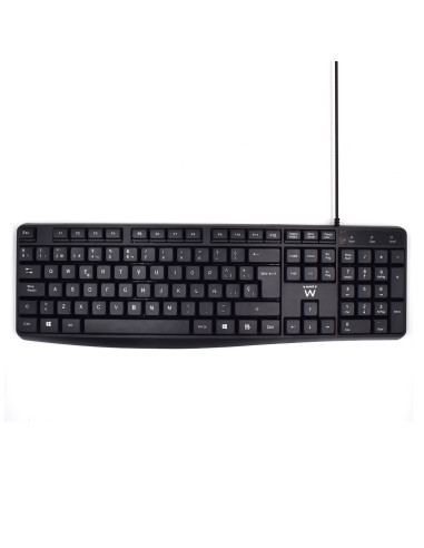 Ewent EW3001 teclado Oficina USB QWERTY Español Negro