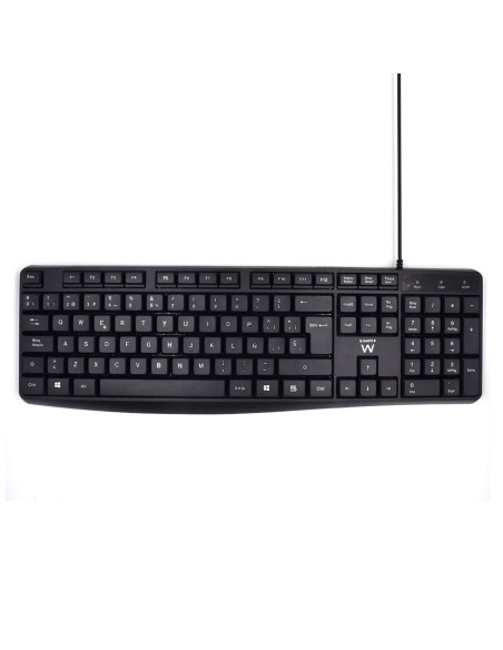 Ewent EW3001 teclado Oficina USB QWERTY Español Negro