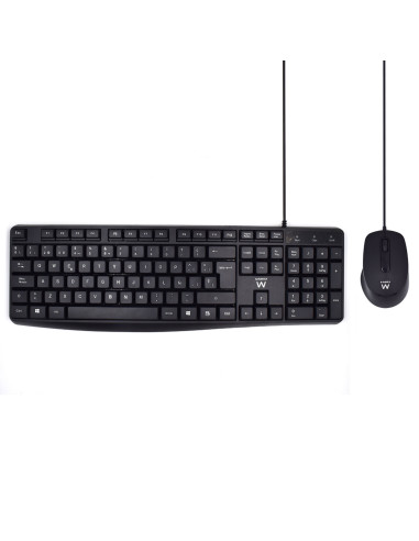 Ewent EW3006 teclado Ratón incluido Oficina USB QWERTY Español Negro