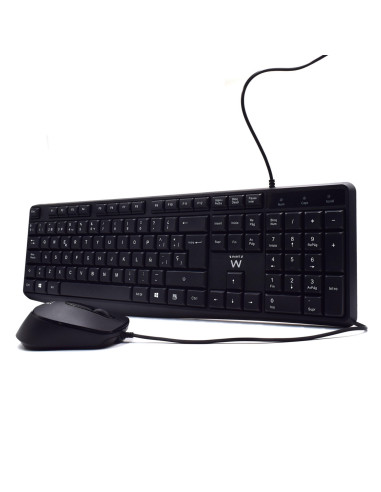 Ewent EW3006 teclado Ratón incluido Oficina USB QWERTY Español Negro