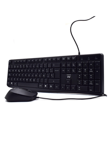 Ewent EW3006 teclado Ratón incluido Oficina USB QWERTY Español Negro