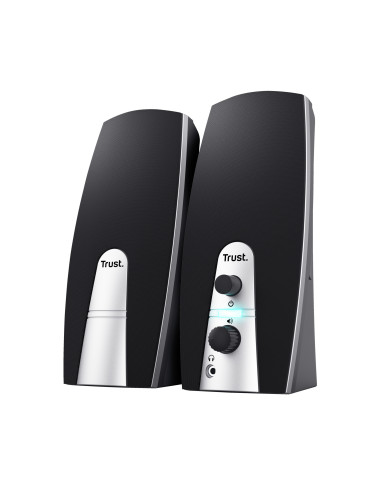 Trust 24660 conjunto de altavoces 5 W PC ordenador portátil Negro, Metálico 2.0 canales