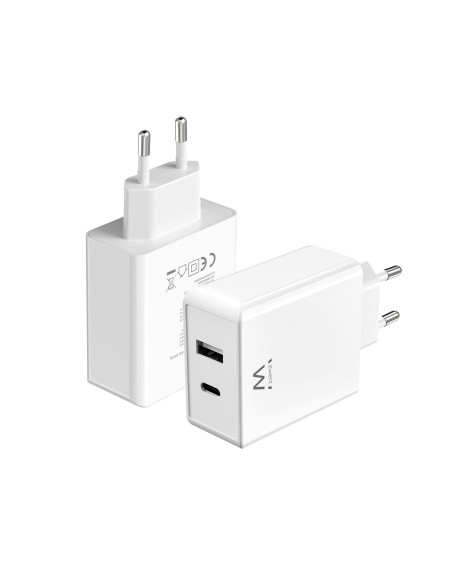 Ewent EW1328 cargador de dispositivo móvil Universal Blanco Corriente alterna Carga rápida Interior