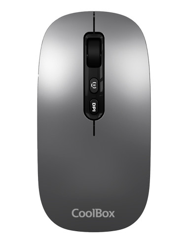 CoolBox RATON W02 IA GRIS INALAMBRICO RECARGABLE 500MAH RF+BT 1600DPI COPILOT SILENTCLICK