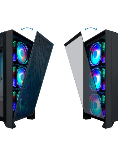 CoolBox GAMING CAJA ATX GE2000 DUALVIEW USB-C 3.2 GEN1 + 4 VENT.ARGB FRONTAL CRISTAL REJILLA