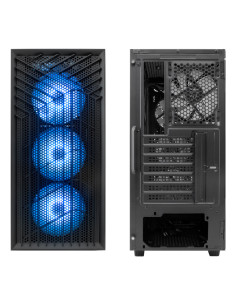 CoolBox GAMING CAJA ATX GA300 GRIDLINE ARGB BLACK USB-C 3.2 GEN1 SIN FTE + 5 VENTILADORES