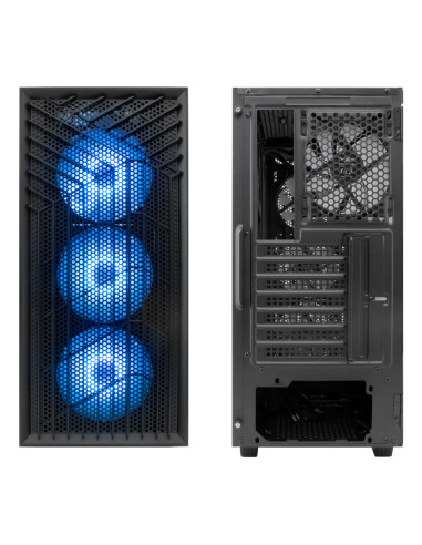 CoolBox GAMING CAJA ATX GA300 GRIDLINE ARGB BLACK USB-C 3.2 GEN1 SIN FTE + 5 VENTILADORES