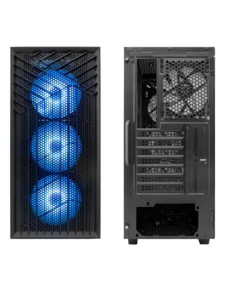 CoolBox GAMING CAJA ATX GA300 GRIDLINE ARGB BLACK USB-C 3.2 GEN1 SIN FTE + 5 VENTILADORES