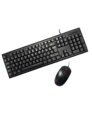 Flytech HK-616 + HM-81 teclado Ratón incluido Oficina USB Español Negro