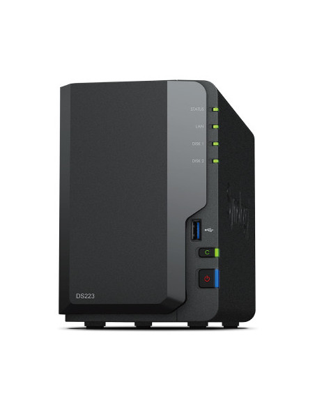 Synology DiskStation DS223 servidor de almacenamiento NAS Escritorio Realtek RTD1619B 2 GB DDR4 0 TB