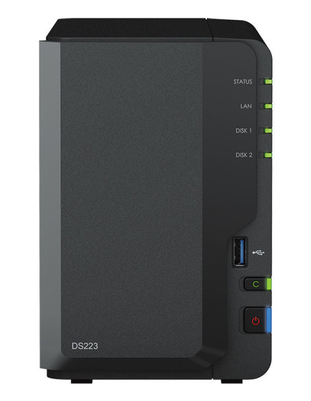 Synology DiskStation DS223 servidor de almacenamiento NAS Escritorio Realtek RTD1619B 2 GB DDR4 0 TB