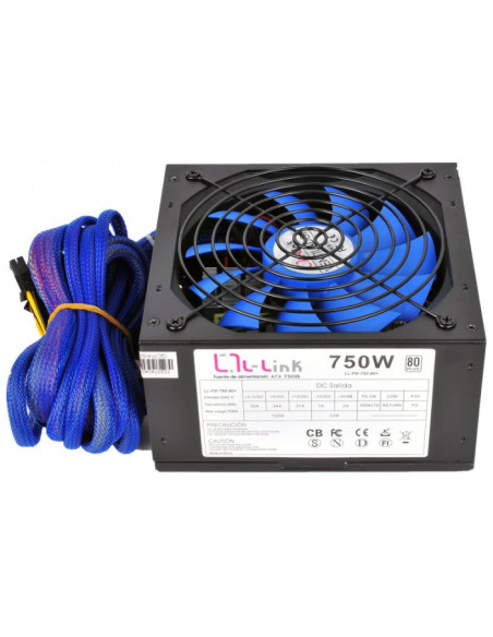 L-Link LL-PS-750-80+ unidad de fuente de alimentación 750 W 20+4 pin ATX Negro